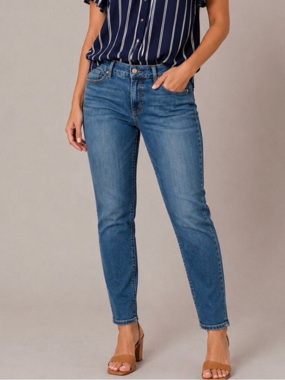 ​Seven7 Women’s Size 16 Stretch Skinny Jeans High-Rise Blue Denim Comfortable